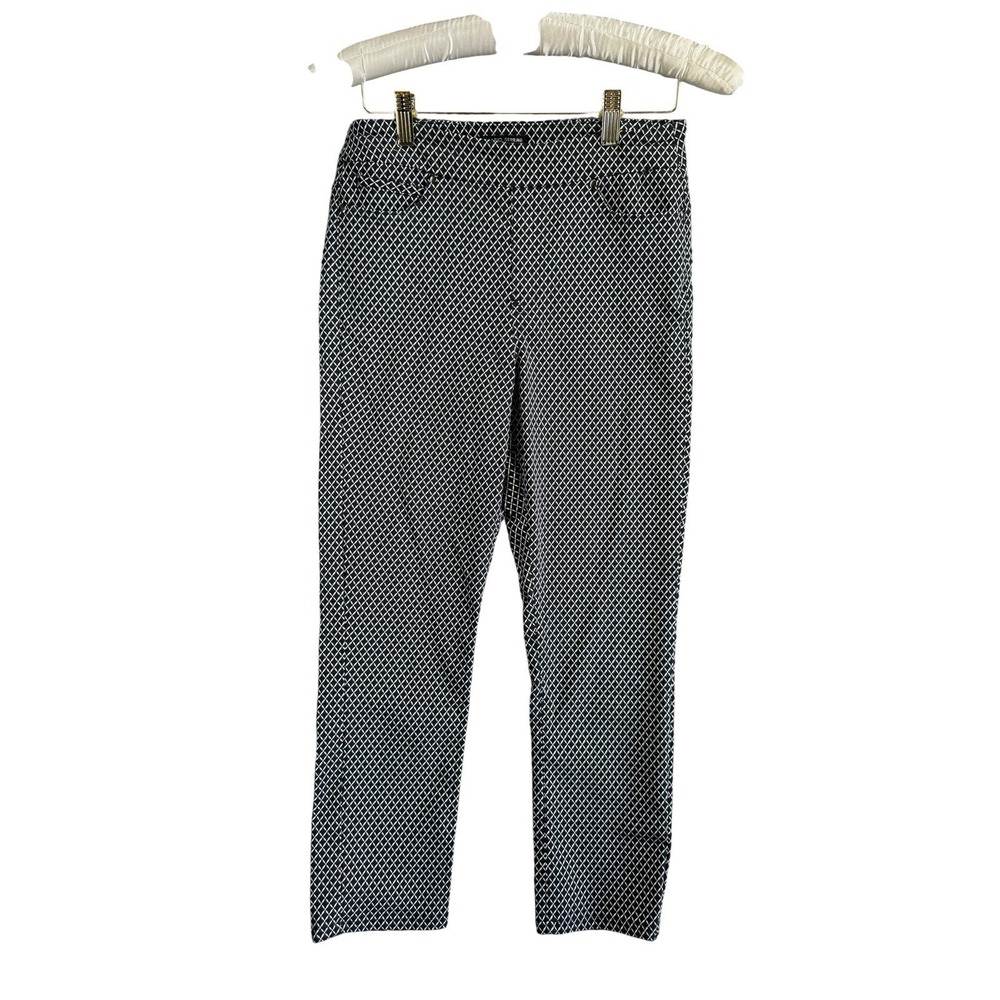 Mario Serrani Italy Womens Small Geometric Print Pull On Ankle Pants Size Small